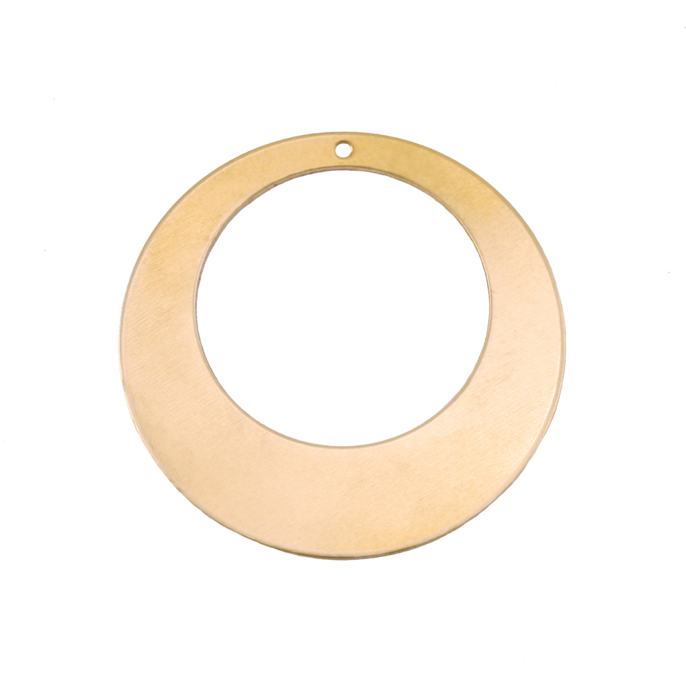 Metal Stamping Blanks Brass Off Centered Washer with Hole, 32mm (1.25") with 20mm (.79") ID, 24g, Pack of 5